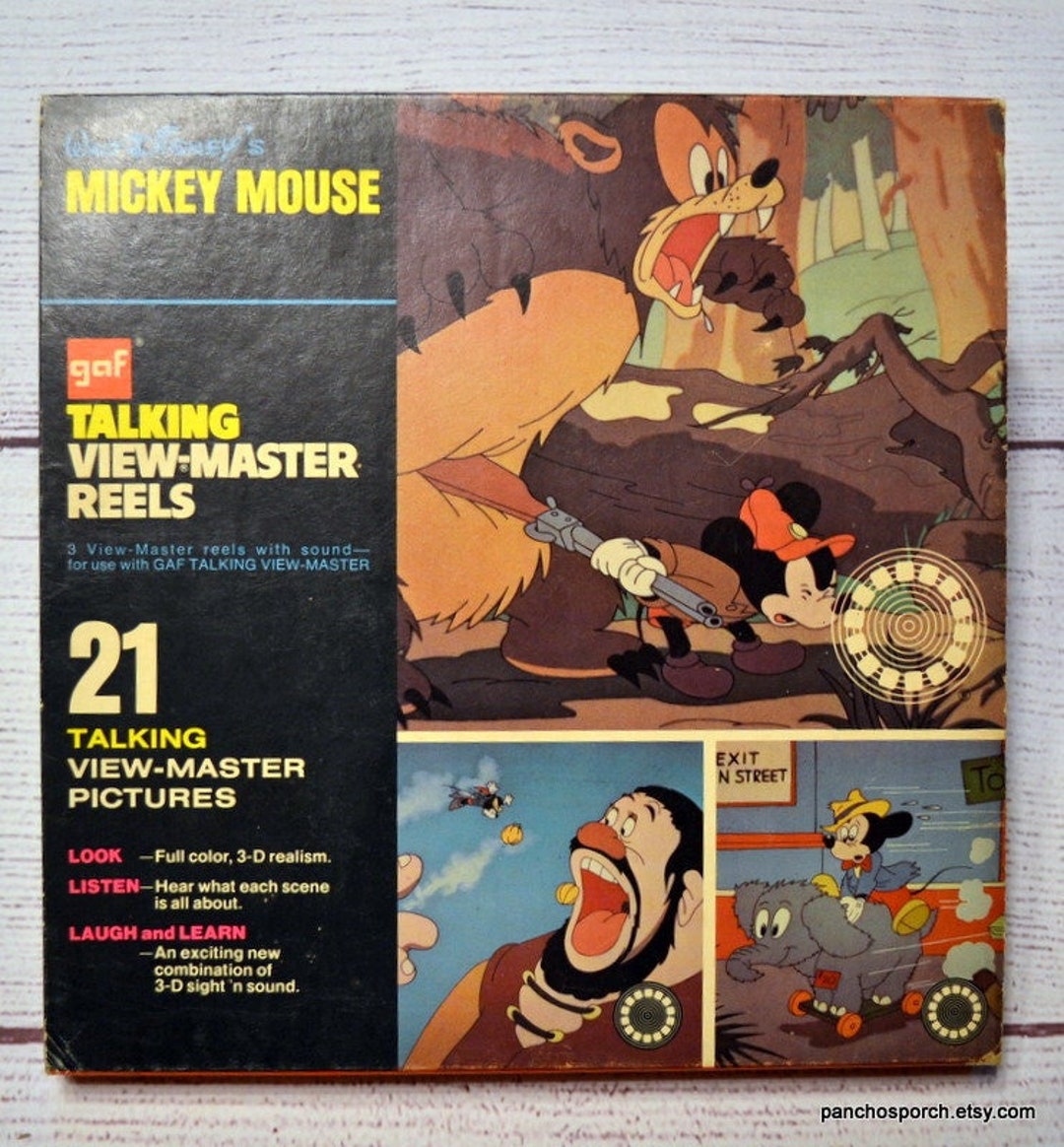 Vintage Walt Disney Mickey Mouse Talking View Master Reels Original Box GAF  3D Picture Disks Classic Cartoon Childhood Memory Panchosporch 