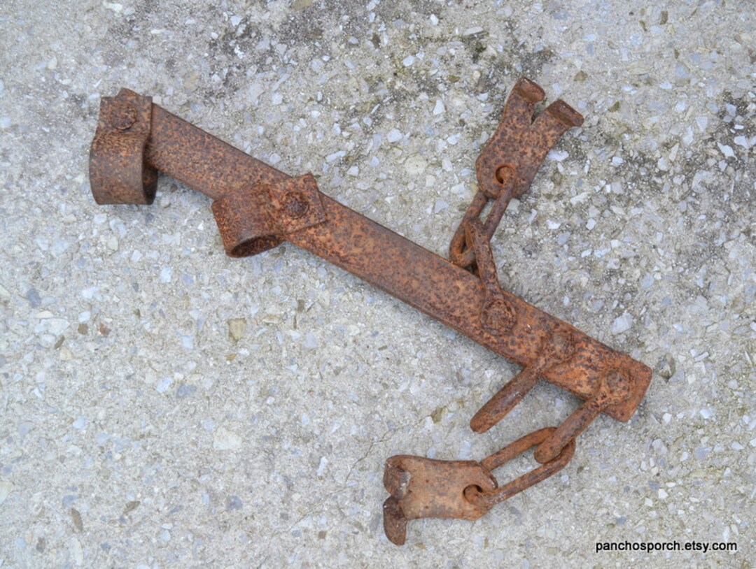 Vintage Metal Wagon Piece Farm Equipment Barn Find Primitive Iron Rusty Weathered Metal Photo
