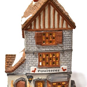 Vintage Poulterer Lighted Building Department 56 Dickens Village Series Holiday Decor image 2