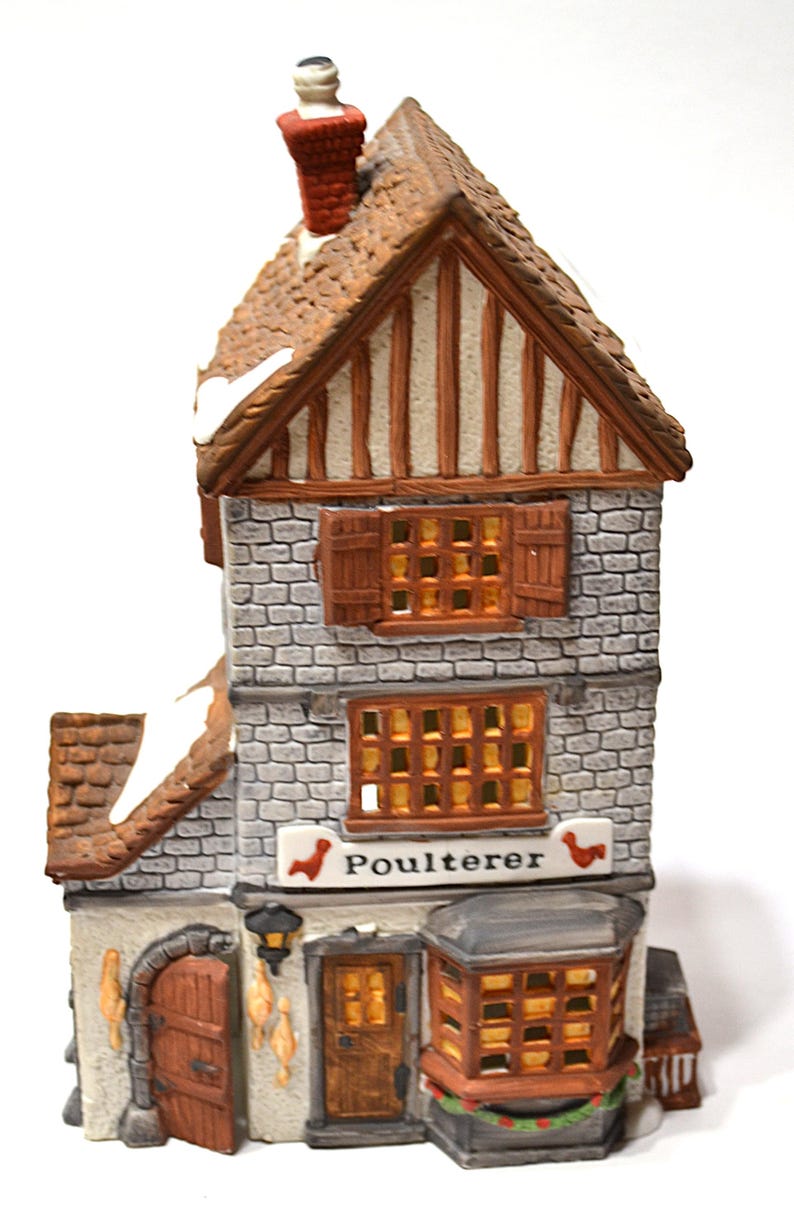 Vintage Poulterer Lighted Building Department 56 Dickens Village Series Holiday Decor image 2