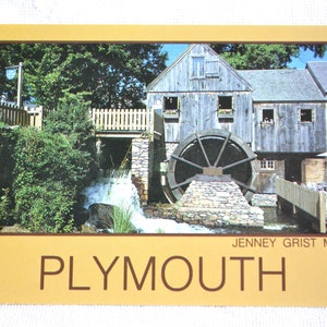 Vintage MASSACHUSETTS Postcard Plymouth Jenney Grist Mill Americana Post Card Memorabilia Advertising Paper Ephemera PanchosPorch