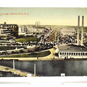 Vintage ASBURY PARK carte postale New Jersey Ocean Avenue scène début des années 1900 carte postale souvenir souvenirs papier éphémères PanchosPorch