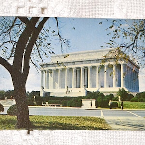 Vintage WASHINGTON DC carte postale Lincoln Memorial États-Unis histoire souvenir carte postale souvenirs papier éphémères PanchosPorch