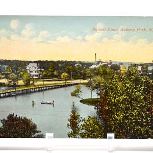Vintage ASBURY PARK carte postale New Jersey Sunset Lake début des années 1900 carte postale souvenir souvenirs papier éphémères PanchosPorch