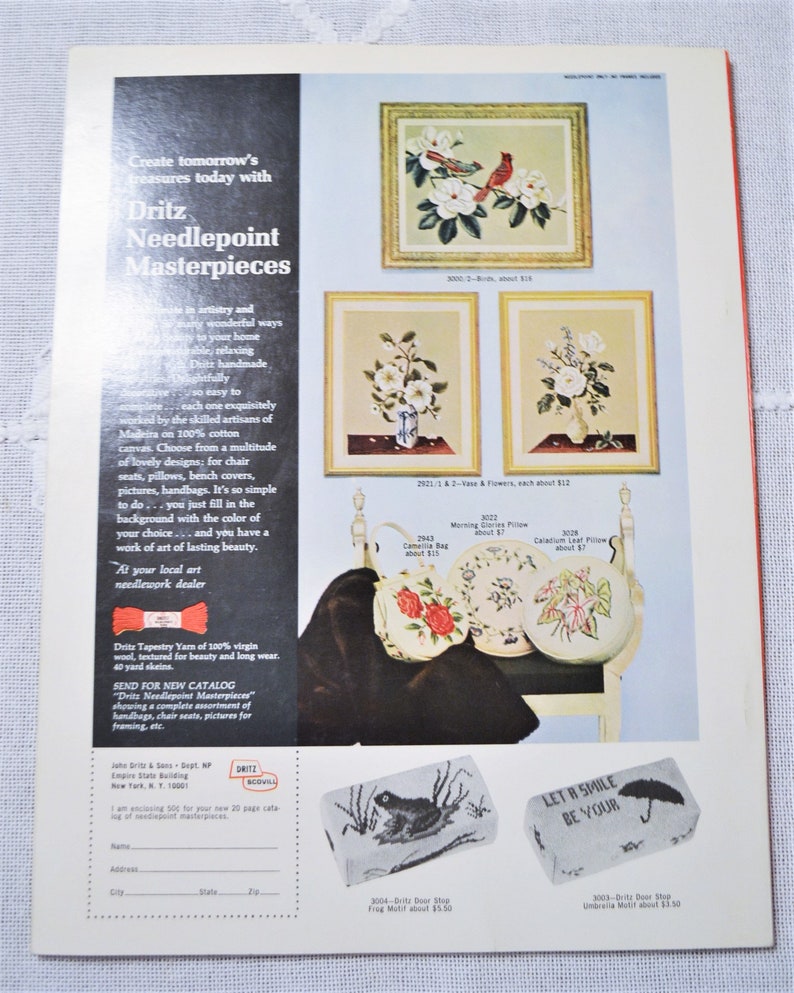 Mccalls Needlepoint Magazine 1967 Edition Beginners Stitches Etsy