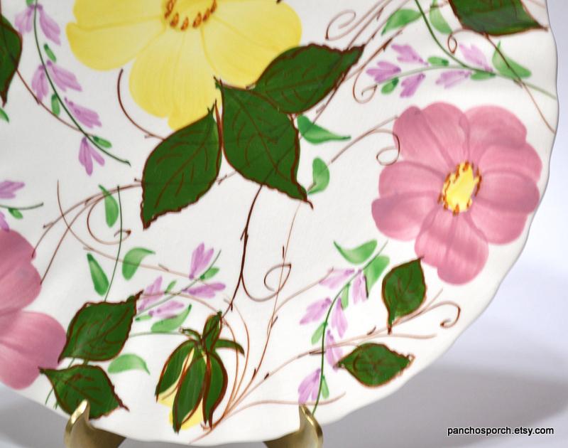 Blue Ridge Pattern Floral Vintage Blue Ridge Pottery Dinner Plate: Wildwood Flower Floral Design ...