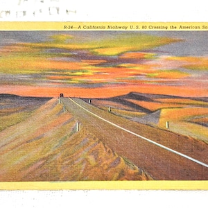 Carte postale vintage CALIFORNIE, Sahara américain, autoroute 80, vacances, carte postale, souvenirs, souvenirs, papier, éphémères, PanchosPorch