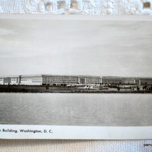 vintage WASHINGTON DC Carte postale Pentagone Bâtiment Noir Blanc Carte postale Souvenirs Tourisme Papier Éphémère PanchosPorch