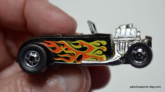 Vintage 1973 Hot Wheels Black Bucket T Hot Rod With Flames - Etsy