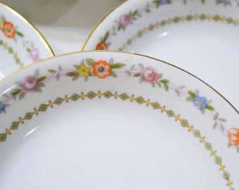 Vintage Noritake Nippon Floral Fruit Bowl Set of 4 Worn Gold Rims Multicolored Flowers Morimura Japan PanchosPorch