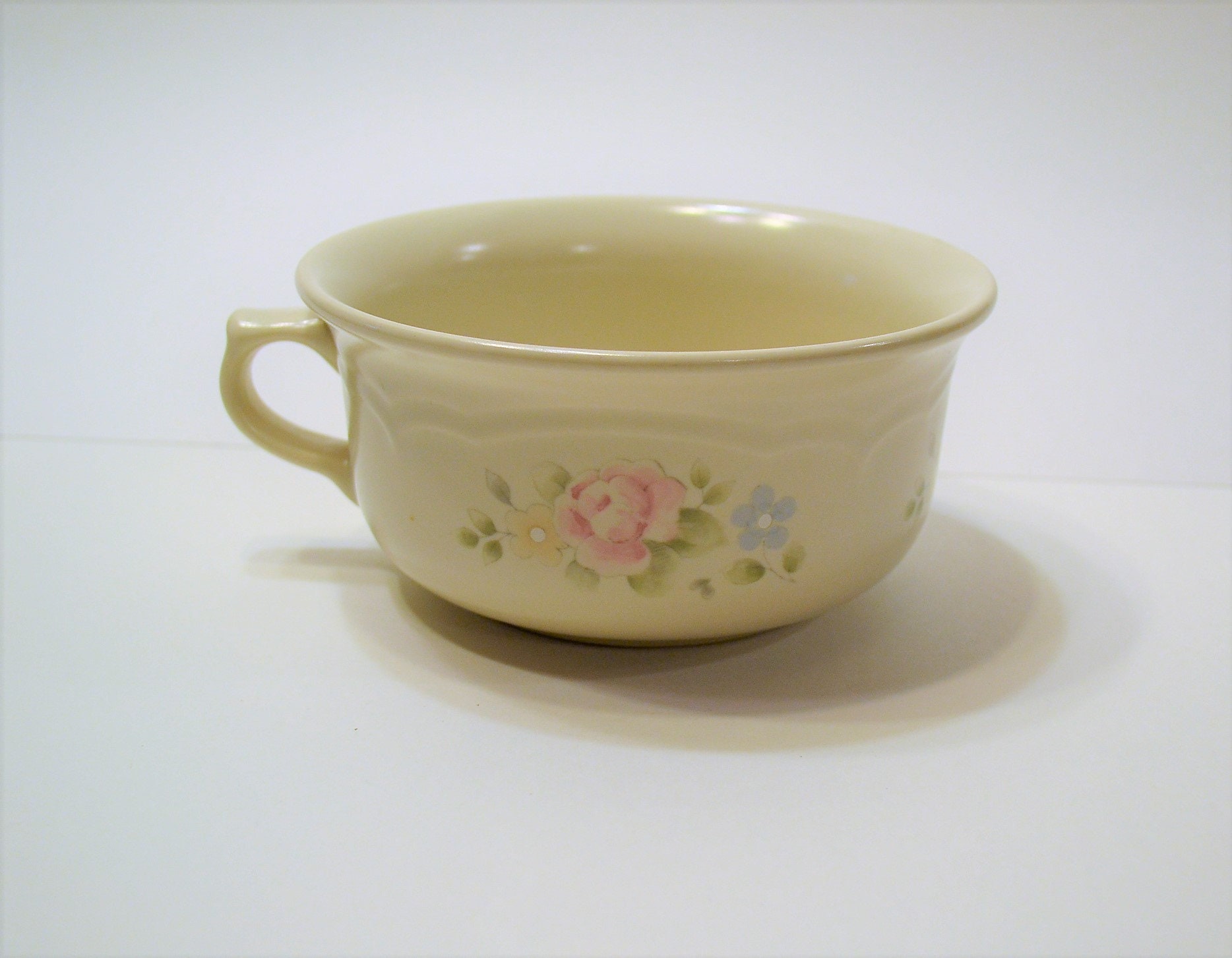 Vintage Pfaltzgraff Tea Rose Soup Mug Bowl with Handle Large Etsy