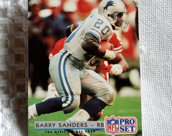 BARRY SANDERS Trading Card 1992 Pro Set 169 NFL Football Detroit Lions Collectible Vintage Sports Memorabilia PanchosPorch