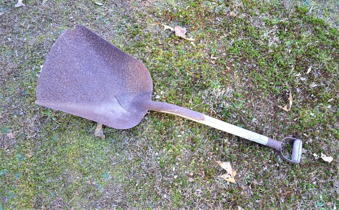 Vintage Coal Shovel Antique Wide Shovel Wood and Metal Primitive Rustic