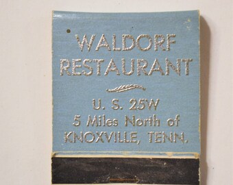 Vintage Waldorf Restaurant Matches Matchbook Knoxville Tennessee Souvenir Collectible Advertising Matches  PanchosPorch