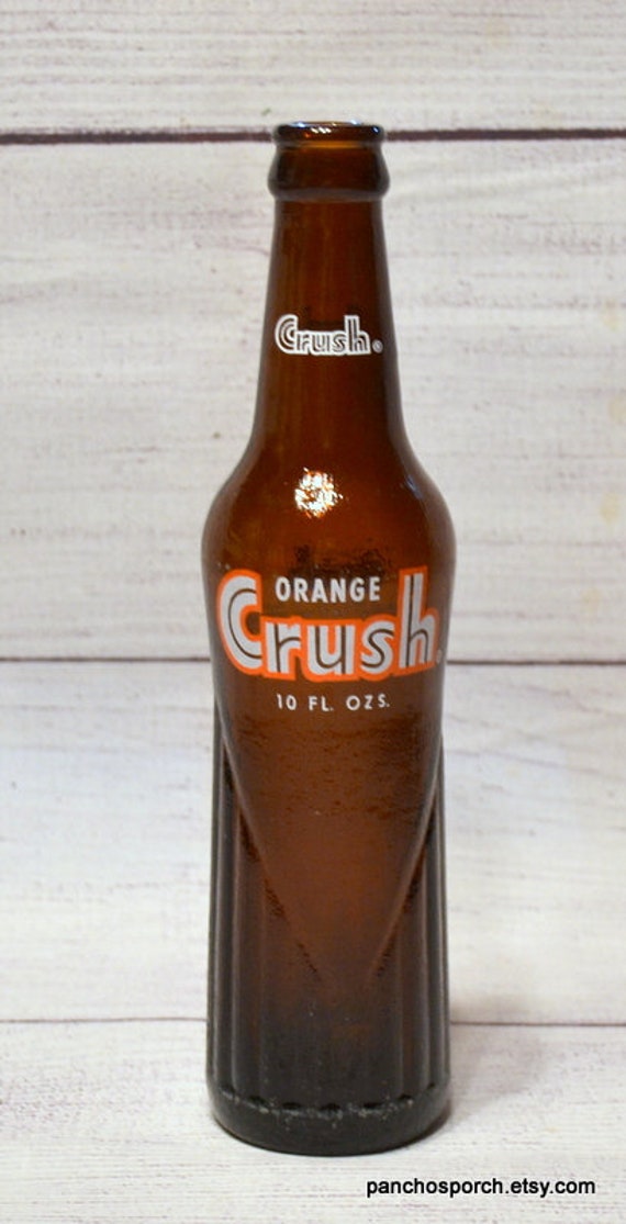Vintage Orange Crush Soda Bottle 10 Oz Brown Glass Bottle Acl Etsy Denmark