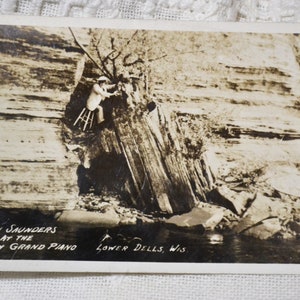 Carte postale vintage du WISCONSIN pour bébé, piano à queue, Lower Dells, carte postale souvenir, souvenirs américains, papier éphémères, PanchosPorch