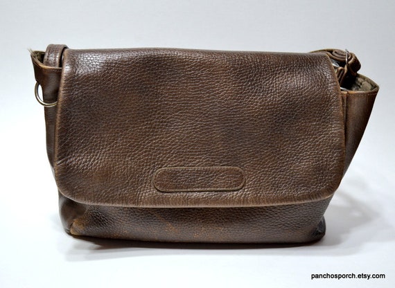 Vintage Leather Pilots Bag Worn Weathered Brown L… - image 1