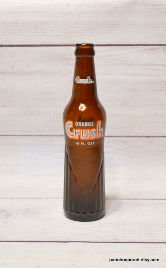 Vintage Orange Crush Soda Bottle 10 Oz Brown Glass Bottle Acl Etsy Denmark