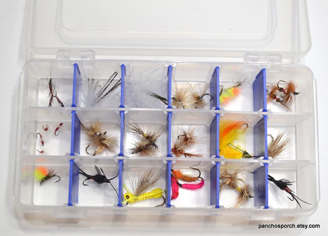 Vintage Fly Fishing Lures With Storage Box: 30+ Hand Tied Flies - Etsy Vintage Fly Fishing Lures With Storage Box: 30+ Hand Tied Flies - Etsy
