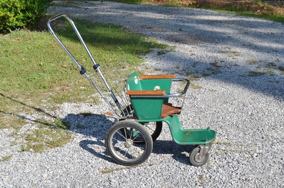 vintage metal baby stroller