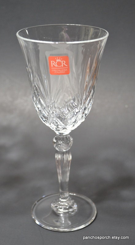 Vintage RCR Wine Glass Set of 6 Melodia Cristalleria Italiana Italian Royal  Crystal Rock Elegant Stemware Barware Panchosporch 
