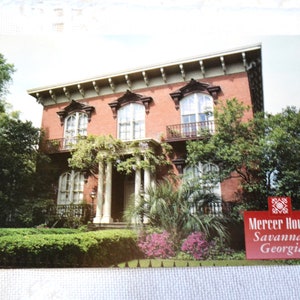 vintage GEORGIA Carte postale Mercer House Savannah Sud-Est Americana Carte postale Souvenirs Papier Éphémère PanchosPorch