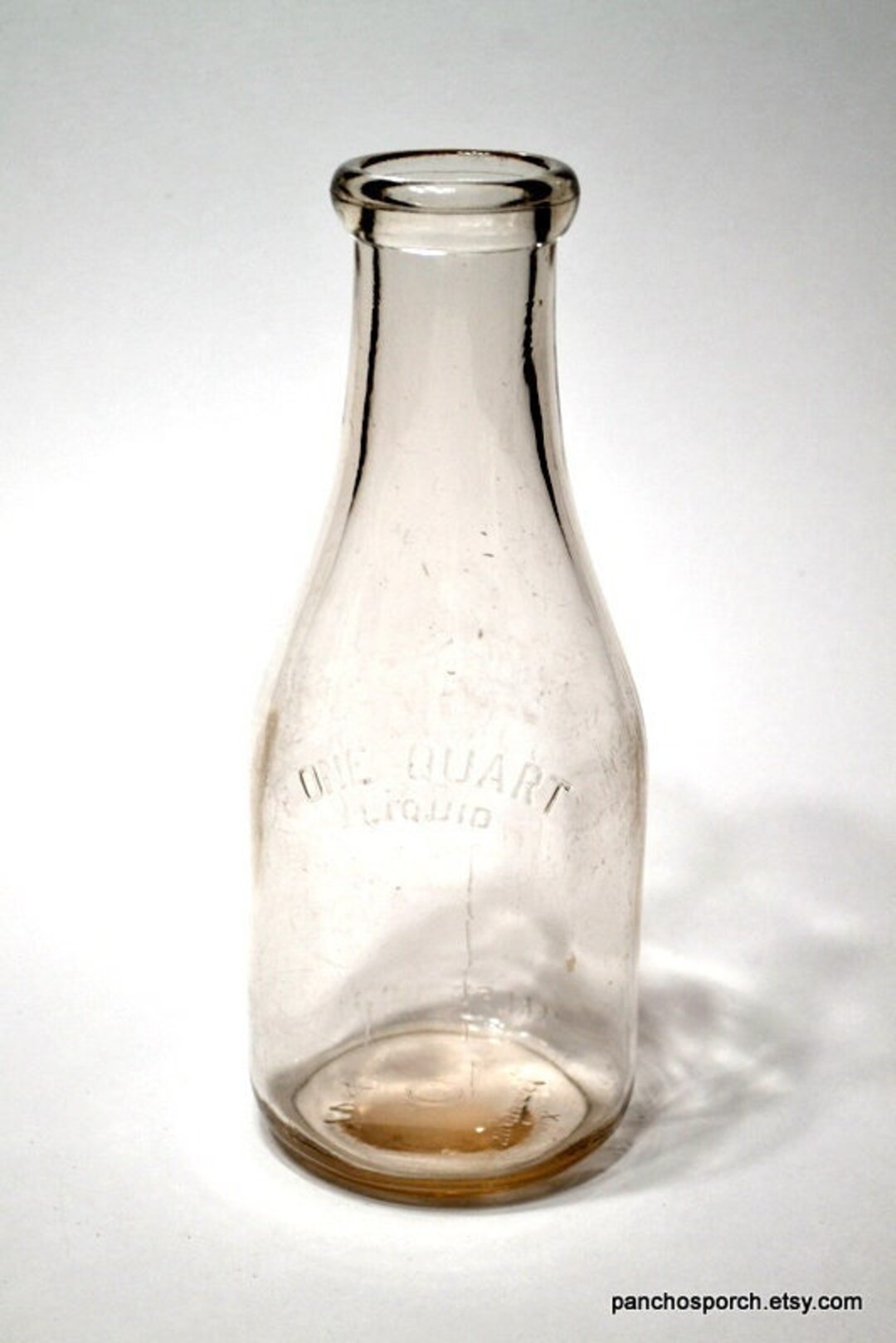 Vintage Clear Glass Quart Milk Bottle Duraglas 1940s Unbranded Etsy
