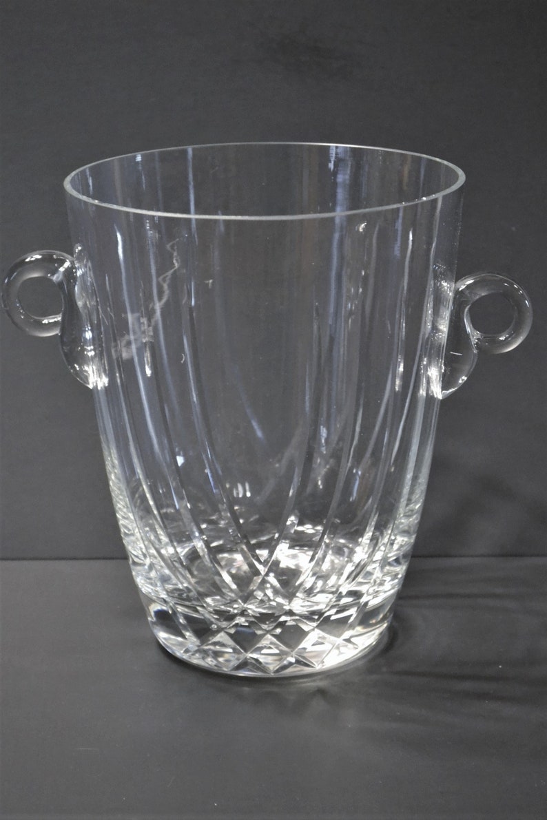 Vintage Crystal Ice Bucket Elegant Barware Simple Modern Cut Etsy