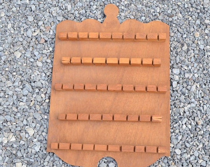 Vintage Wood Spoon Rack Holder Display Handmade 43 Slot Etsy