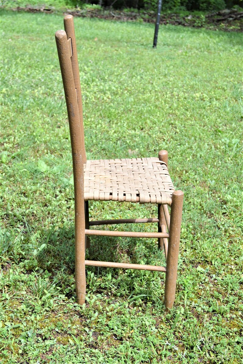Vintage Wooden Ladderback Chair Woven Seat Rustic Farmhouse | Etsy
