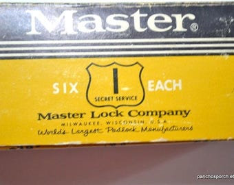 Vintage Master Lock Padlock Set of 6: Secret Service No 1, NOS