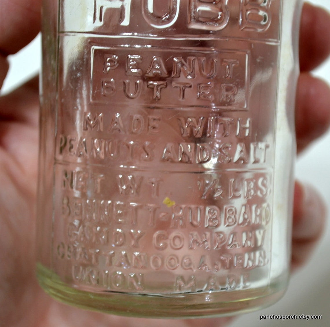 Vintage Benn Hubb Peanut Butter Jar Embossed Half Pound 8 Etsy