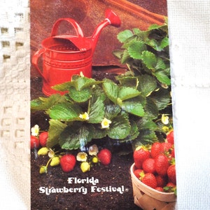 Carte postale vintage FLORIDE Fête des fraises Plant City Americana Road Trip Carte postale souvenirs Papier éphémères PanchosPorch