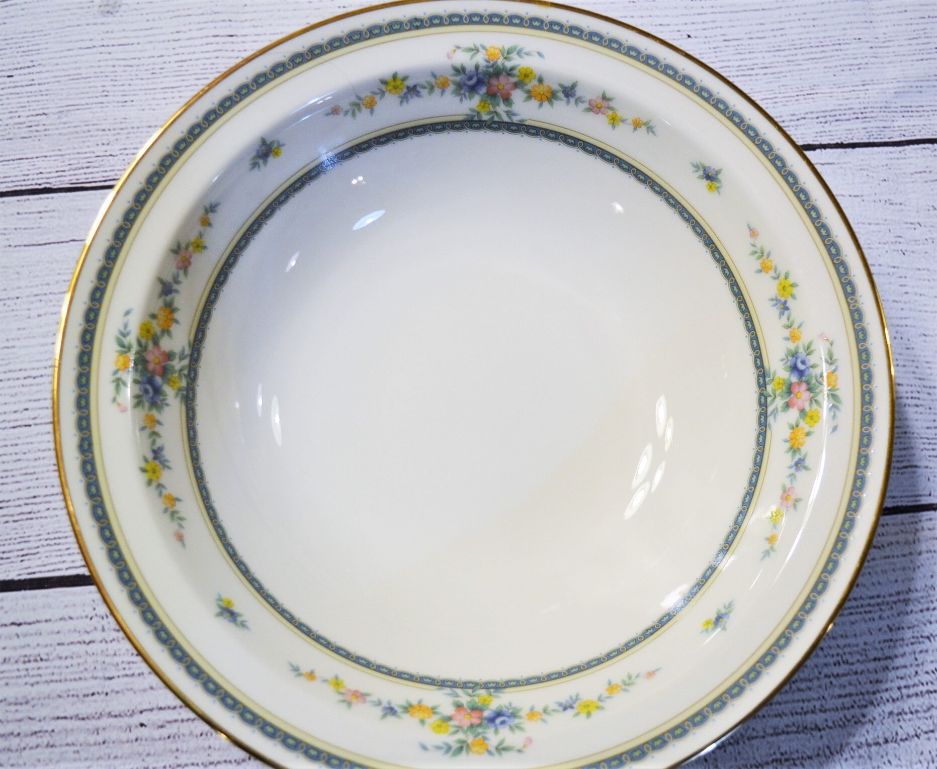 Vintage Noritake Amenity Round Vegetable Bowl Green Floral Etsy