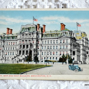 Vintage WASHINGTON DC carte postale State War and Navy Building 1918 cachet de la poste souvenir carte postale souvenirs papier éphémères PanchosPorch