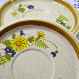 Mikasa Stonemanor Garden Bouquet Saucer Set of 6 Yellow Blue Green Orange Flower Replacement PanchosPorch