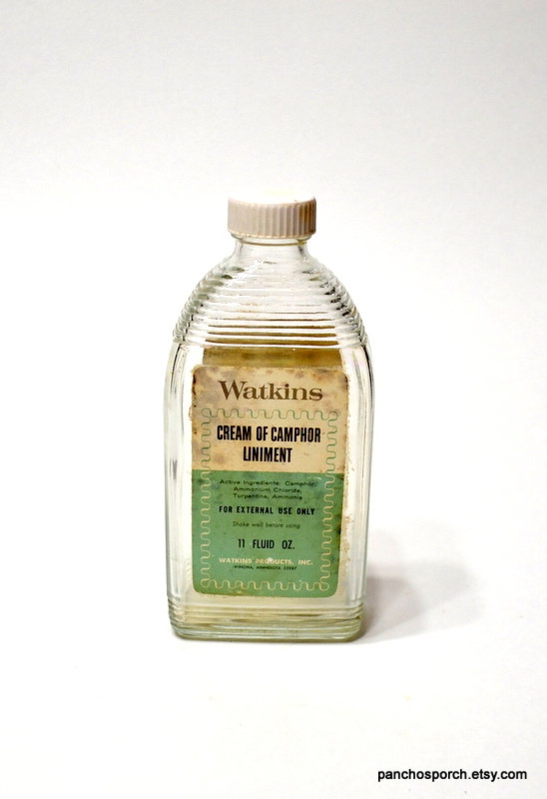 Vintage Watkins Bottle Cream of Camphor Liniment Clear Glass Etsy