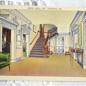 Vintage VIRGINIE carte postale Mount Vernon George Washington Mansion vacances souvenir carte postale souvenirs papier éphémères PanchosPorch