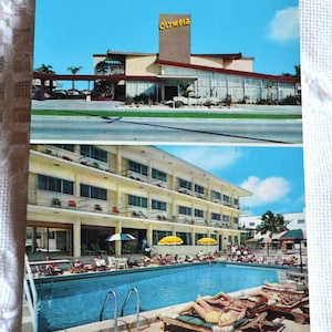 vintage MIAMI BEACH carte postale Olympia Motel Floride Souvenir utilisé carte postale souvenirs publicité papier éphémère PanchosPorch