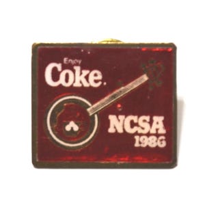 Pin de solapa vintage de Coca Cola NCSA Banjo de 1986