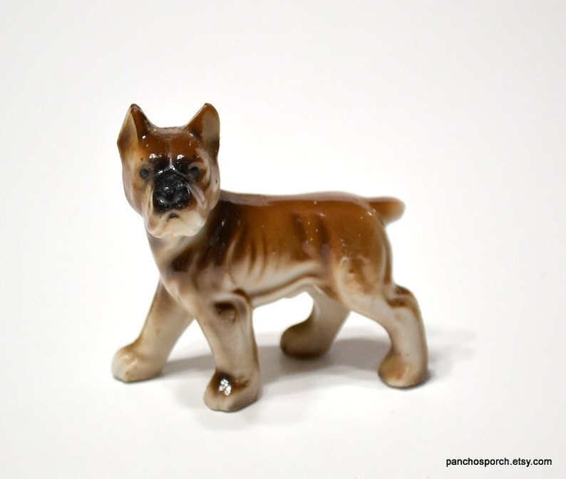 Vintage Boxer Dog Figurine Brown Standing Boxer Puppy Ceramic Etsy