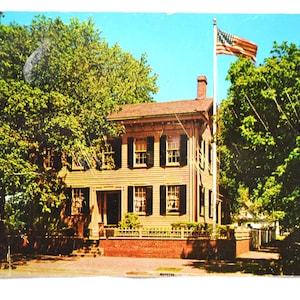 Vintage ILLINOIS carte postale Abraham Lincoln Springfield Home Americana carte postale souvenirs papier publicitaire éphémères PanchosPorch