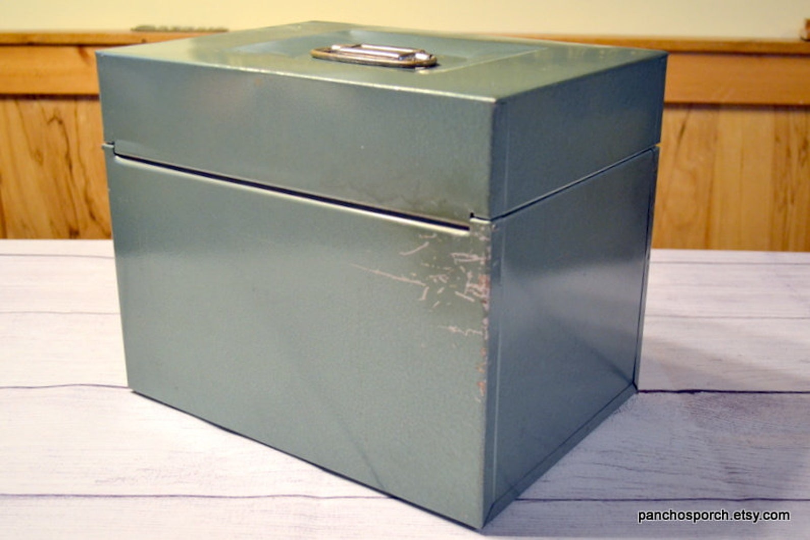 Vintage Green Metal File Box Portable File Box No Key Hamilton Etsy
