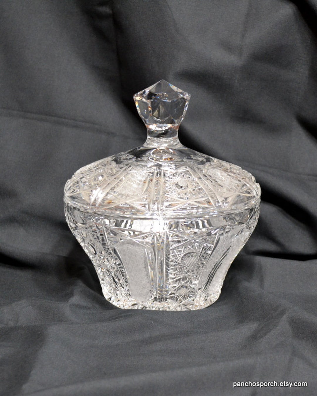 Vintage CRYSTAL Bowl With Lid Heavy Clear Cut Crystal Candy Dish Il 1080xN.6226164399 9jgg