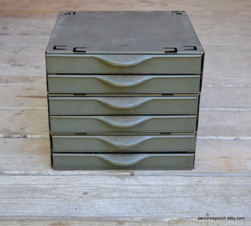 Vintage Industrial Metal 2Drawer Watch Parts GS Fleet