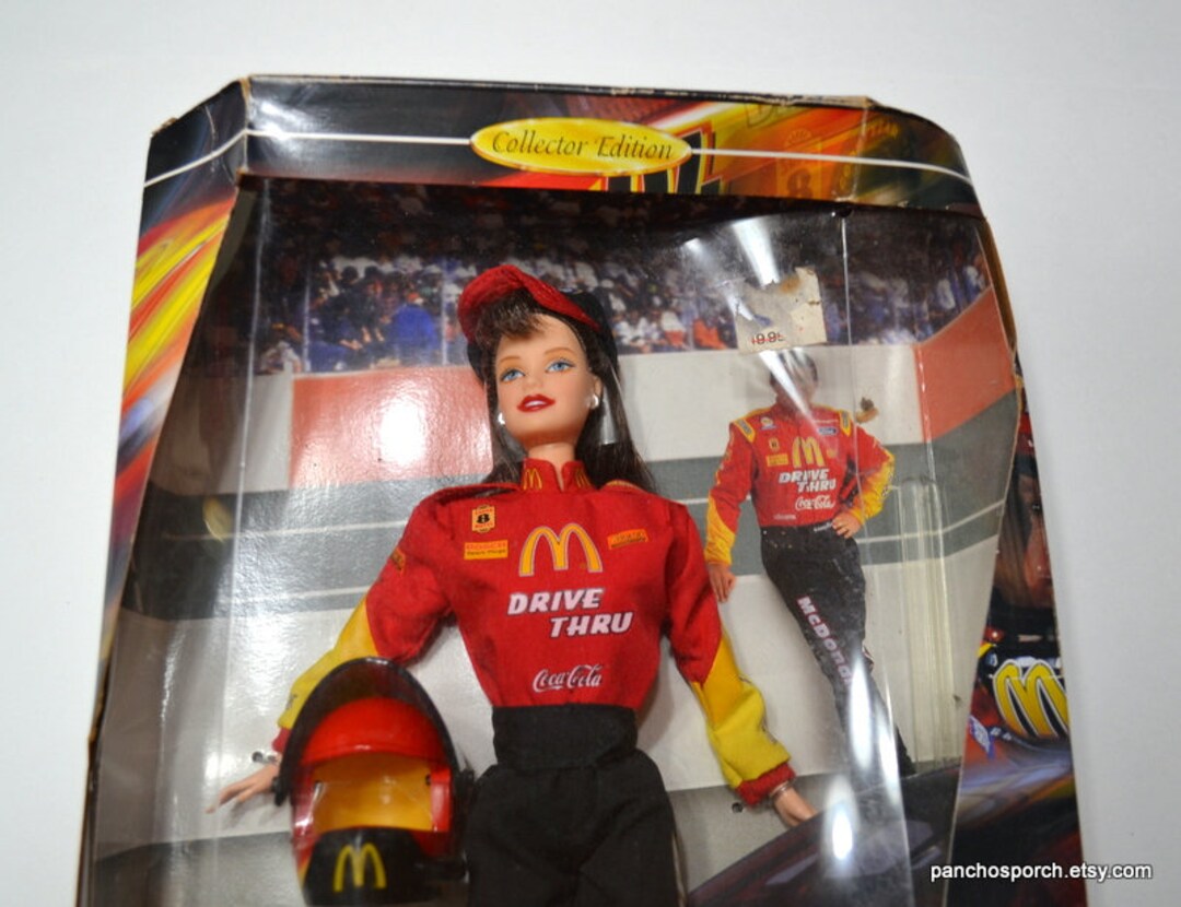 Vintage NASCAR BARBIE Doll Mcdonalds 1999 Mattel Special Edition in Box Bill Elliott No 94 Collector Barbie Doll Panchosporch Etsy