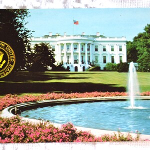 Vintage WASHINGTON DC carte postale maison blanche sud portique carte postale Americana souvenirs publicité papier éphémères PanchosPorch