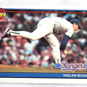 Vintage Nolan Ryan 1991 Topps Baseball Card: Texas Rangers Memorabilia