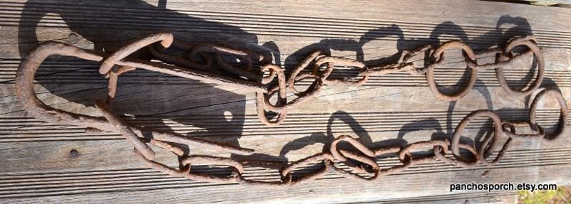 Vintage Rusty Metal Loop Piece With Handmade Chain Rings - Etsy