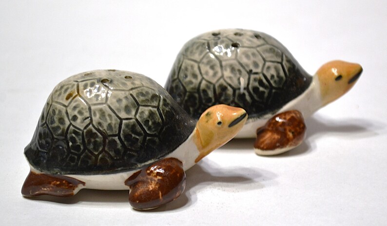 Vintage Salt and Pepper Shaker Set Turtles Whimsical Kitsch Kitchen ...